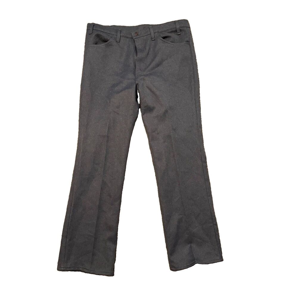 Levi's Men's Action Slacks Pleated Pants 38x32 Vintage Gray 90s Polyester USA